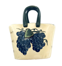 Ceramic Basket Baum Bros Style Eyes Antique Grape Writing Collection Pinot Noir - £16.78 GBP