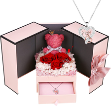Mother&#39;s Day Gifts for Mom Her Wife, Preserved Rose Gifts Set Includes 925 Sterl - £38.85 GBP