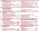 Between the Bread Menu W 55th St &amp; E 56th St New York 1986 - $17.80