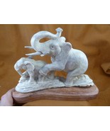 ele-w52 Mama + baby Elephant of shed ANTLER figurine Bali detailed eleph... - $13,914.73 MXN