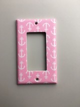 Pink Anchor Light Switch Plate Cover wall decor Sailor Boat Lake Yacht Ocean - £8.43 GBP
