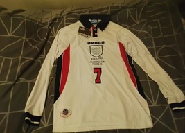 England Beckham 7 Retro Vintage Jersey Shirt Long Sleeve 1998 World Cup ... - $769.61 MXN