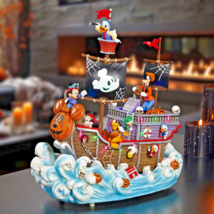 Disney Halloween Decoration Indoor Mickey Mouse Haunted Pirate Ship Lights Music - $114.99