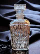 Decanter Liquor Diamond Pressed Glass With Stopper Whiskey Brandy Wine D... - $35.99