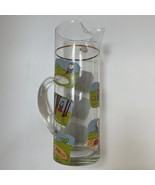 Vintage Ashby West Virginia Glass Martini Pitcher Golf Comics 10.5&quot; Gold... - $24.00