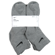 Nike Everyday Cushioned Ankle Socks Dri-Fit Men&#39;s Size 8-12 Grey 6 Pack NEW - $26.99