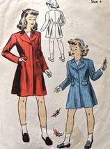 COMPLeTE Unprinted 1940s Vintage Children&#39;s Sewing Pattern Du Barry 5923... - $18.66