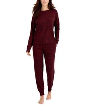 Alfani Womens French Terry Pajama Set Size XX-Large Color Garnet Stone - £35.08 GBP