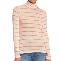 Good Luck Gem oatmeal coral fitted neon stripe turtleneck sweater extra large - £12.77 GBP
