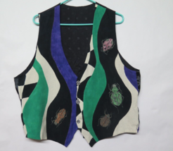 Vtg Hand painted Custom Suit Vest Bugs Spooky Halloween Beetlejuice Goth... - $94.94