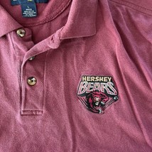 Vintage Hershey Bears Polo Shirt Mens Large Dark Red Luna Pier  - $19.59