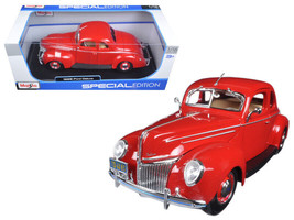 1939 Ford Deluxe Tudor Red 1/18 Diecast Model Car by Maisto - £45.65 GBP