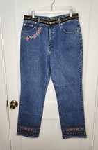 Size 16 New York City Design Co Jeans Embroidered Floral Y2K - $28.05