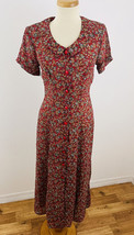 Vintage Joni Blair Women&#39;s 9 Dress Maxi Floral Cottagecore Prairie Button Front - £23.91 GBP