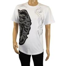 Men LAVERITA European Fashion Crew Shirt Rhine Stones Medusa 94491 White image 8