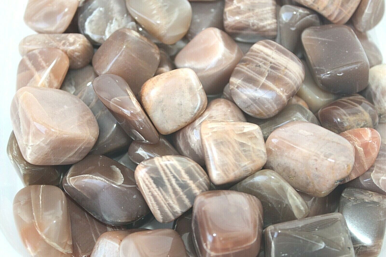 One Peach Moonstone Large 25-30mm Tumbled Stones Reiki Healing Crystal F... - $1.84