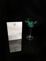Faberge Odessa Emerald Green Colored  Crystal Martini Glass - £192.68 GBP