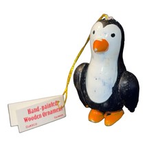 Vintage Penguin Hand Painted Wooden Ornament Jasco Figurine Collectible Bird - £9.26 GBP