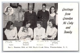 RPPC Hi Family Reunion Greetings 1944 Winston-Salem NC Postcard Named I19 - £7.00 GBP