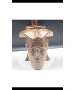 Hand Carved Candle Holder native mayan mexico tribal tiki statue bust az... - $69.25