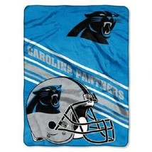 Carolina Panthers Plush 60&quot; by 80&quot; Slant Design Raschel Blanket - NFL - £31.91 GBP