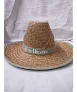 Vintage MARLBORO Cigarette Advertising Woven Straw Brow Band Golf/Sun Hat - £12.54 GBP