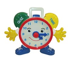 Navystar Learning Quiz Time Talking Telly Clock 9&quot; Tested Working Educat... - £8.51 GBP