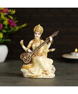 Goddess Saraswati Maa Idol Marble Dust Goddess Sarasvati Murti Figurine ... - £86.93 GBP