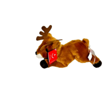 Aurora Plush Reindeer Buck Brown Stuffed Animal Toy Deer Antler 8&quot; Chris... - £11.06 GBP