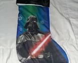 Disney Star Wars Christmas Jersey Stocking w/Black Sequins Cuff 16&quot; Dart... - $9.22