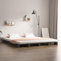 Pallet Bed Grey 150x200 cm King Size Solid Wood - £124.69 GBP