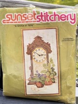 Sunset A Stitch in Time Crewel Embroidery Kit Clock w/ Clockwork Parts - £38.73 GBP