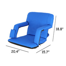 Stadium Seat Cushion Chair For Bleacher Reclining Ultra-Padded Backs, Arm Rests - £55.82 GBP