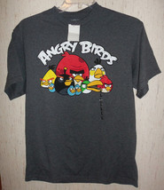 NEW!  MENS ANGRY BIRDS &quot;Grumbles&quot; DARK GRAY HEATHER NOVELTY T-SHIRT  SIZE L - £14.88 GBP