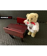 Teddy Bear Doll in Cherry Wooden School Desk Iron Cast Teacher Gift Awar... - £46.70 GBP