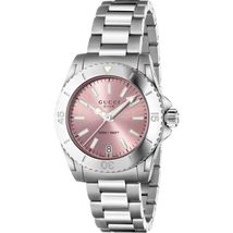 Gucci YA136401 Pink Dial Stainless Steel Strap Ladies Watch - £629.08 GBP