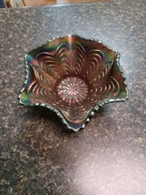 Dugan Carnival Glass Bowl Candy Dish Cobalt - $34.64