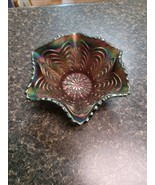 Dugan Carnival Glass Bowl Candy Dish Cobalt - $34.64
