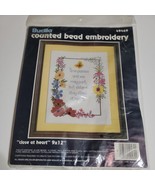 NEW Bucilla Close At Heart Counted Bead Embroidery Cross Stitch Kit 9&quot; x... - £14.30 GBP