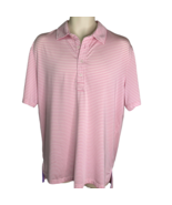 RLX Ralph Lauren Mens Golf Polo Shirt Pink White Striped 1892 Moisture W... - $21.29