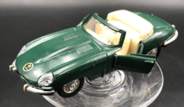 VTG MC Toy Jaguar E Cabriolet Green Die Cast Toy Car 1:40 Macau 4.75&quot; Long - £7.44 GBP