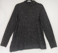Democracy Sweater Womens Medium Charcoal Gray Soft Casualcore 2 Button C... - £26.32 GBP