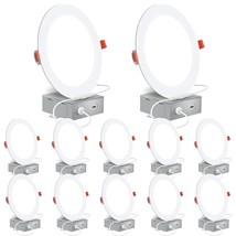 12 Pack 6 Inch Slim Led Recessed Lighting With Junction Box, 900Lm, 5000K Daylig - £116.91 GBP