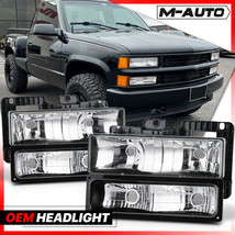 Black Housing Clear Lens Headlight Bumper Light for 94-00 Chevy&amp;GMC C/K ... - $116.99