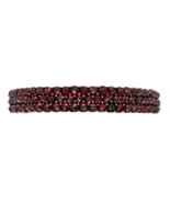 Genuine Natural Bohemian Garnet Bangle Bracelet with Triple Row (#J7249)... - $7,470.48 MXN