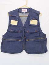 Vintage 60s Denim Walker Ultimate Fishing Vest Sz S Like New - $33.66