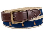 Club Room Men&#39;s Faux Leather Holiday Cheer Belt Navy-Large 36-38W - $12.99