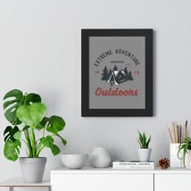 Framed Vertical Poster: Epic Outdoor Adventure, Tent in Woods with Campf... - £48.55 GBP+
