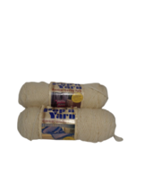2 Vtg Skein Pop&#39;N Yarn 100% Acrylic, Color a3-122 Beige, 4 Ply 3 oz ea - £5.45 GBP