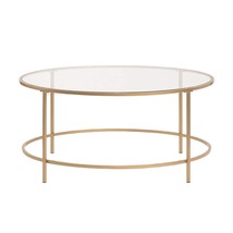 Sauder 417830 Int Lux Coffee Table Round, Glass / Gold Finish - £150.56 GBP